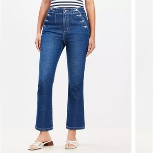 Curvy High Rise Sailor Kick Crop Jeans in Classic Mid Wash size 27 / 4